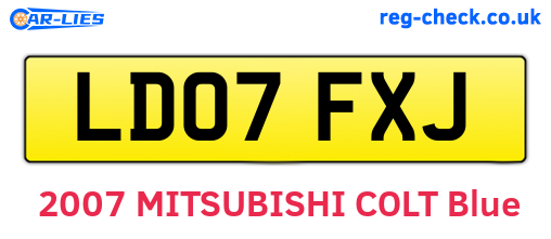 LD07FXJ are the vehicle registration plates.