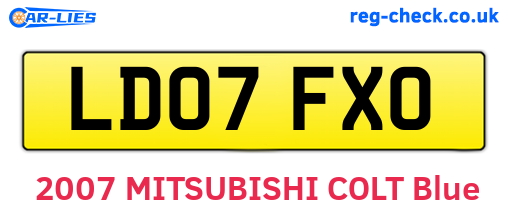 LD07FXO are the vehicle registration plates.