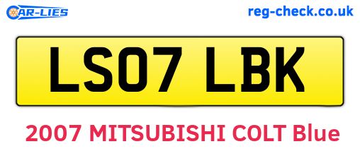 LS07LBK are the vehicle registration plates.