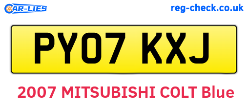 PY07KXJ are the vehicle registration plates.