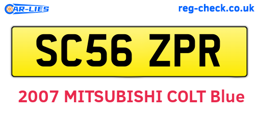SC56ZPR are the vehicle registration plates.