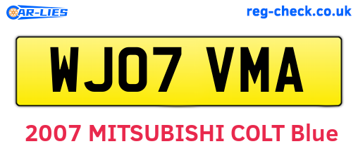 WJ07VMA are the vehicle registration plates.
