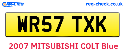 WR57TXK are the vehicle registration plates.