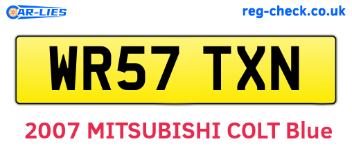 WR57TXN are the vehicle registration plates.