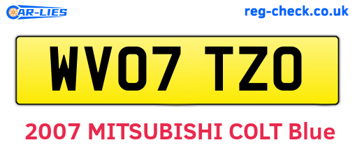 WV07TZO are the vehicle registration plates.