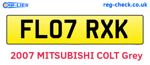 FL07RXK are the vehicle registration plates.