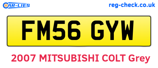 FM56GYW are the vehicle registration plates.
