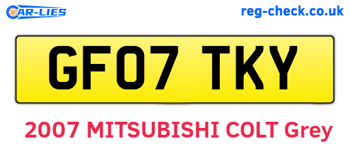 GF07TKY are the vehicle registration plates.