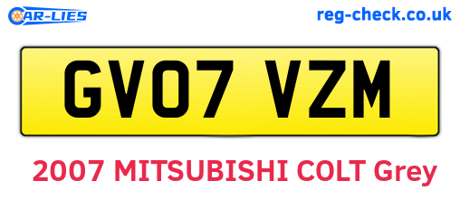 GV07VZM are the vehicle registration plates.