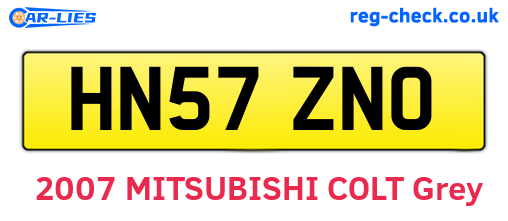 HN57ZNO are the vehicle registration plates.