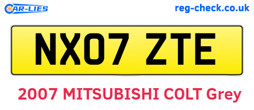 NX07ZTE are the vehicle registration plates.