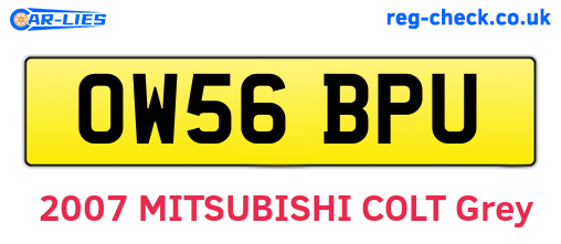 OW56BPU are the vehicle registration plates.