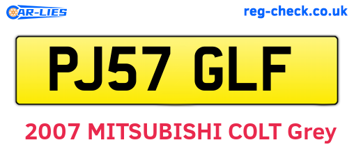 PJ57GLF are the vehicle registration plates.