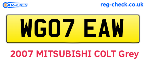WG07EAW are the vehicle registration plates.