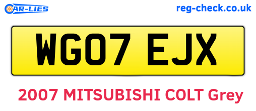 WG07EJX are the vehicle registration plates.