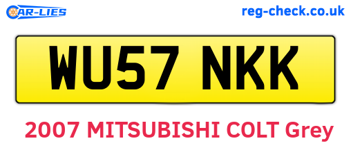 WU57NKK are the vehicle registration plates.