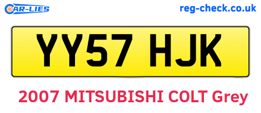 YY57HJK are the vehicle registration plates.