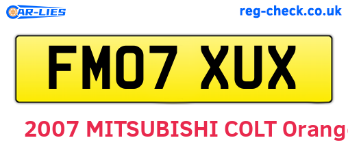 FM07XUX are the vehicle registration plates.