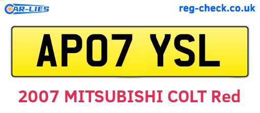 AP07YSL are the vehicle registration plates.