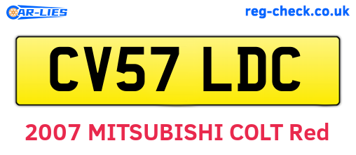 CV57LDC are the vehicle registration plates.