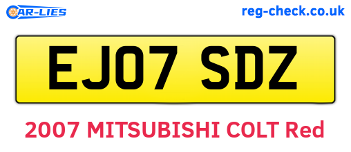 EJ07SDZ are the vehicle registration plates.