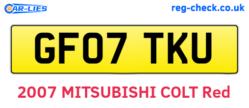 GF07TKU are the vehicle registration plates.