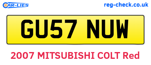 GU57NUW are the vehicle registration plates.