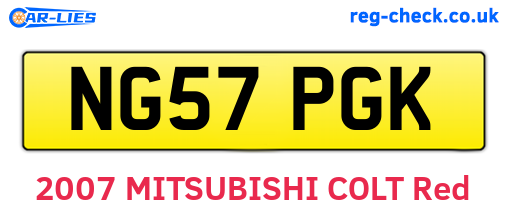 NG57PGK are the vehicle registration plates.