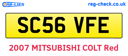 SC56VFE are the vehicle registration plates.