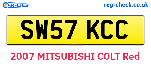 SW57KCC are the vehicle registration plates.
