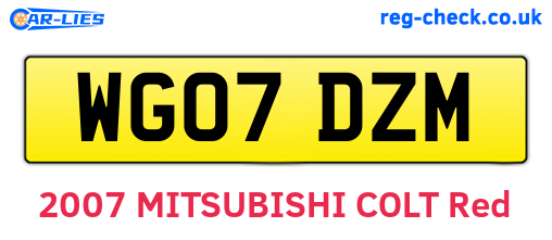 WG07DZM are the vehicle registration plates.