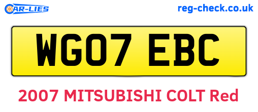WG07EBC are the vehicle registration plates.