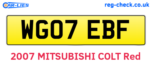 WG07EBF are the vehicle registration plates.