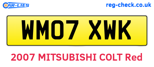 WM07XWK are the vehicle registration plates.