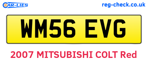 WM56EVG are the vehicle registration plates.