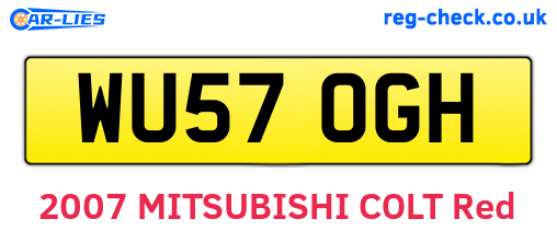 WU57OGH are the vehicle registration plates.