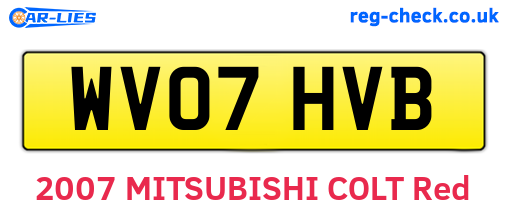 WV07HVB are the vehicle registration plates.
