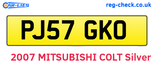 PJ57GKO are the vehicle registration plates.