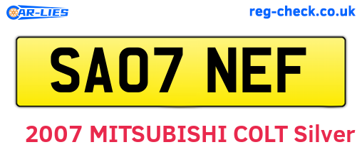 SA07NEF are the vehicle registration plates.