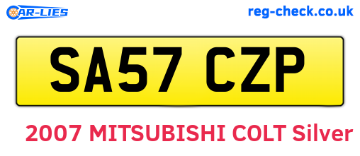 SA57CZP are the vehicle registration plates.