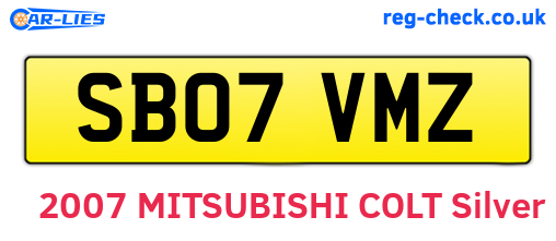 SB07VMZ are the vehicle registration plates.