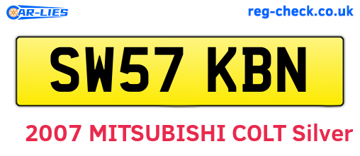 SW57KBN are the vehicle registration plates.