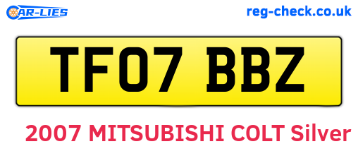 TF07BBZ are the vehicle registration plates.