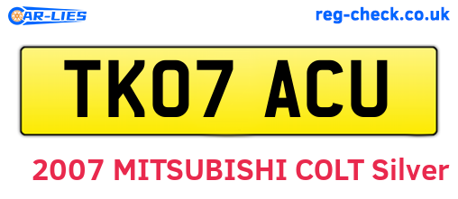 TK07ACU are the vehicle registration plates.