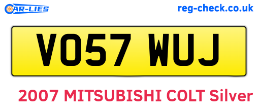 VO57WUJ are the vehicle registration plates.