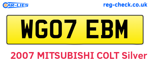 WG07EBM are the vehicle registration plates.