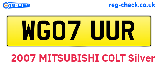 WG07UUR are the vehicle registration plates.
