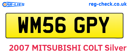 WM56GPY are the vehicle registration plates.