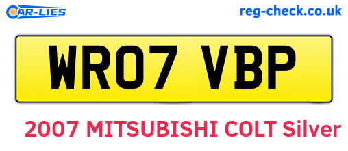WR07VBP are the vehicle registration plates.