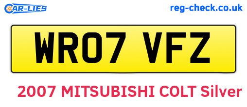 WR07VFZ are the vehicle registration plates.